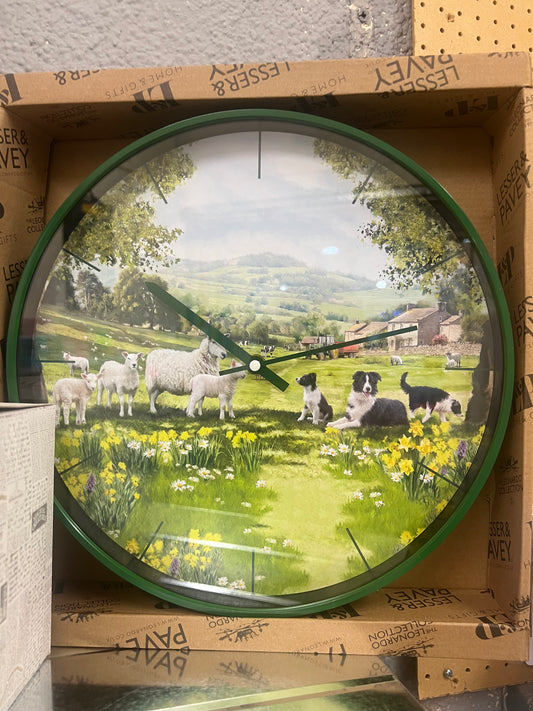 Collie & Sheep Clock